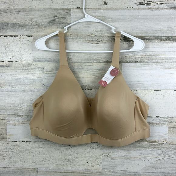 Cacique Women’s Plus 50B Cream Comfort Bliss Full Coverage no underwire Bra New - Picture 1 of 6